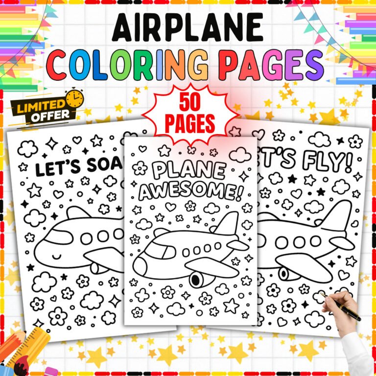 50 Airplane Coloring Pages & Sheets