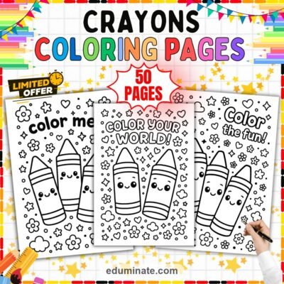 School Supplies Coloring Sheets | Crayons Art Activities for Early Learners — resource cover