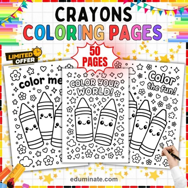 School Supplies Coloring Sheets | Crayons Art Activities for Early Learners — resource cover