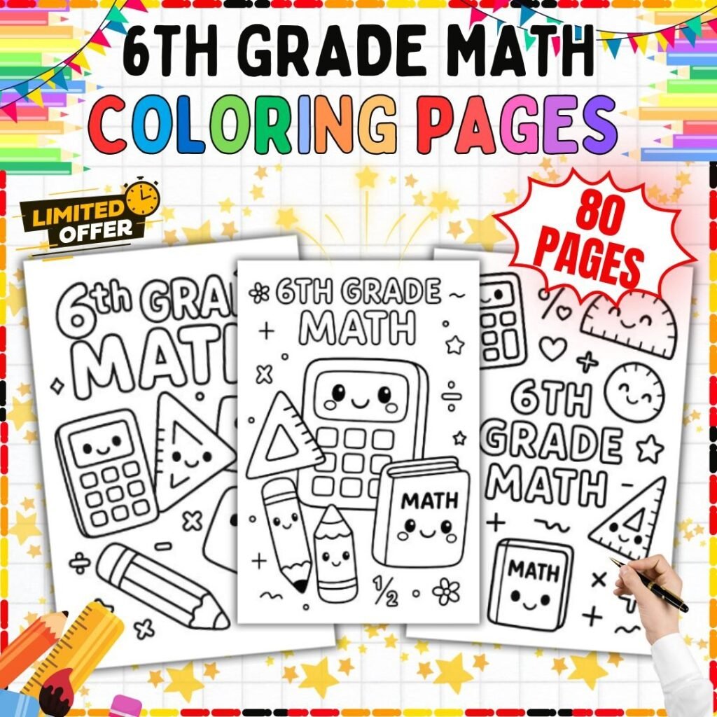 6th Grade Math Coloring Pages (80 Printable Math-Themed Sheets)
