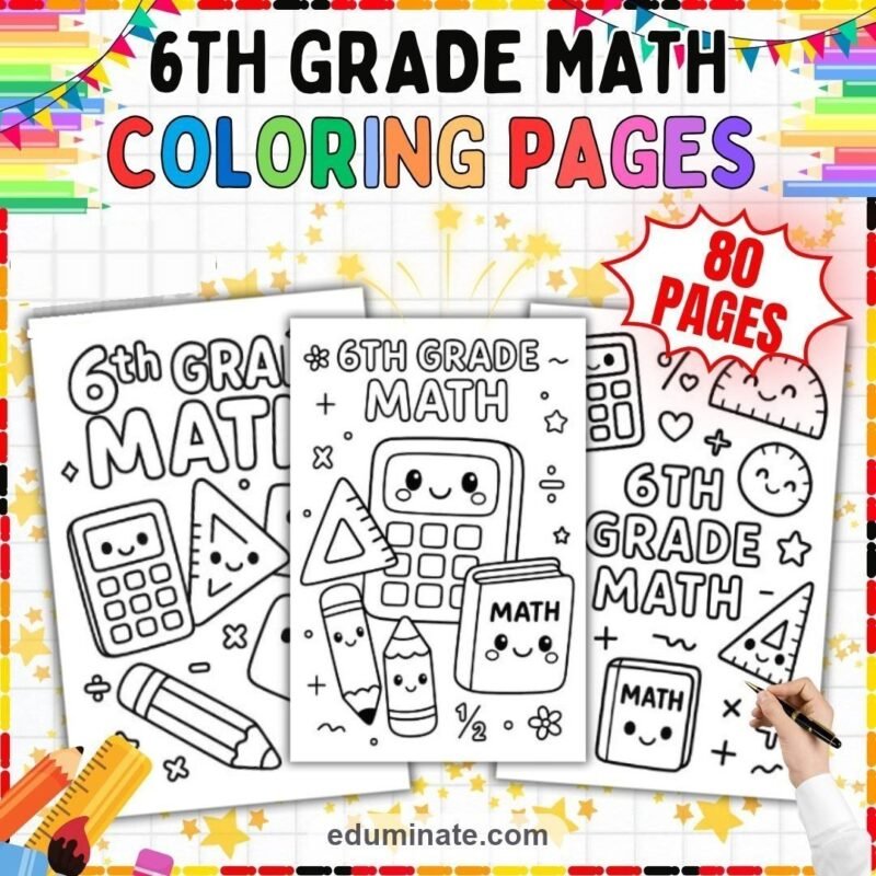 Math Coloring Pages 6th Grade: 80 Printable Sheets
