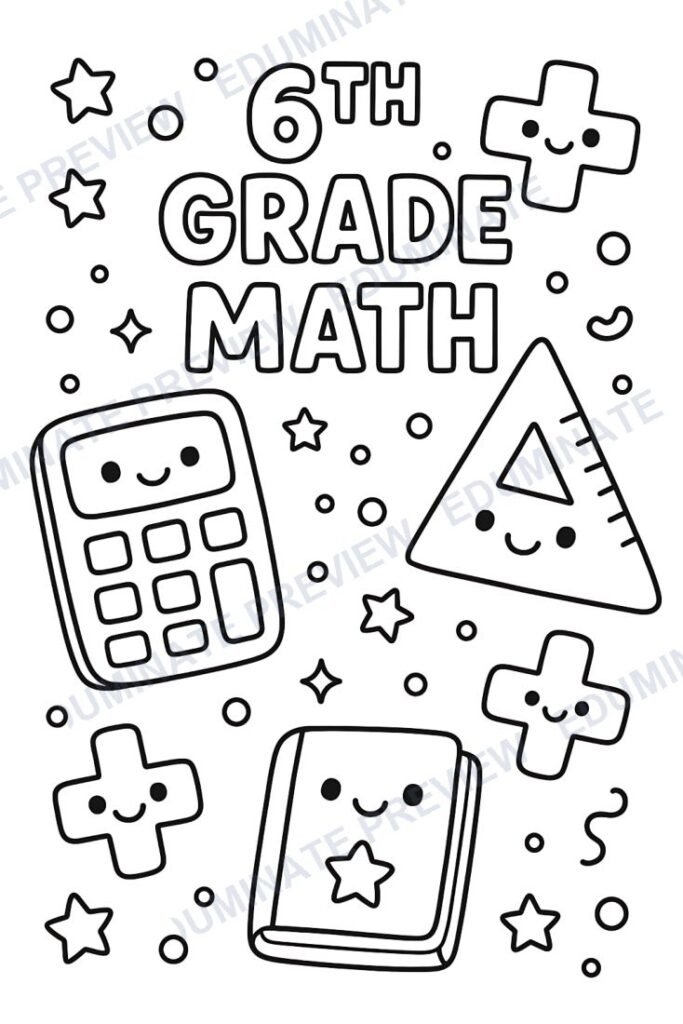 6th Grade Math Coloring Pages (80 Printable Math-Themed Sheets) preview page
