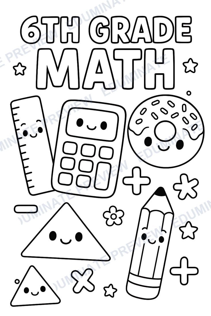 Preview sheet 3 of 6th Grade Math Coloring Pages (80 Printable Math-Themed Sheets)
