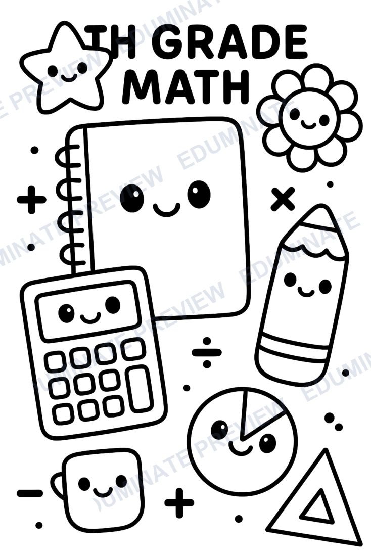 Preview sheet 4 of 6th Grade Math Coloring Pages (80 Printable Math-Themed Sheets)