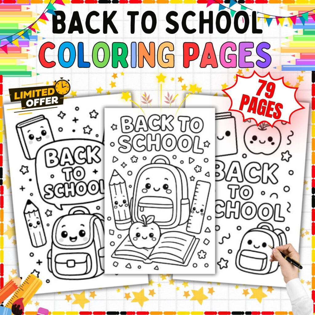 Back to School Coloring Pages | 79 Cute School Supplies Printables for Kids