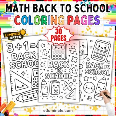 Math Back to School Coloring Pages | Cute Addition Practice Activity Pack — resource cover