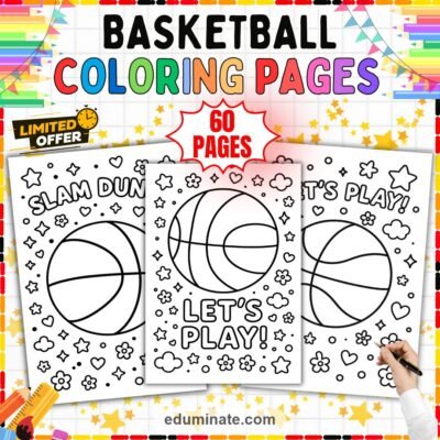 Basketball Coloring Pages | Slam Dunk Sports Day Activities Printable Sheets — resource cover