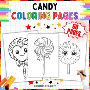Candy Coloring Pages Bundle | Lollipops, Sweets and Kawaii Treats page 1