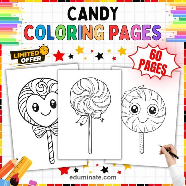 Candy Coloring Pages | Sweet Treats Lollipop Art Activities Printable Pack — resource cover