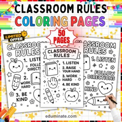 Classroom Rules Coloring Pages | Back to School Classroom Management Activity — resource cover