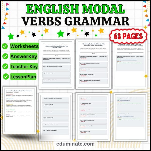 Modal Verbs Worksheet | English Grammar Practice | Answer Key and Lesson Plan — resource cover