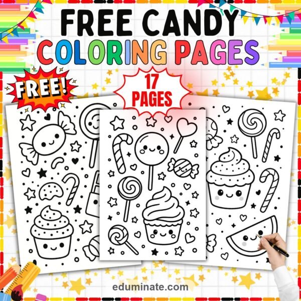Free Candy Coloring Pages Sweet Treats Coloring Sheets Printable Activity Book — resource cover