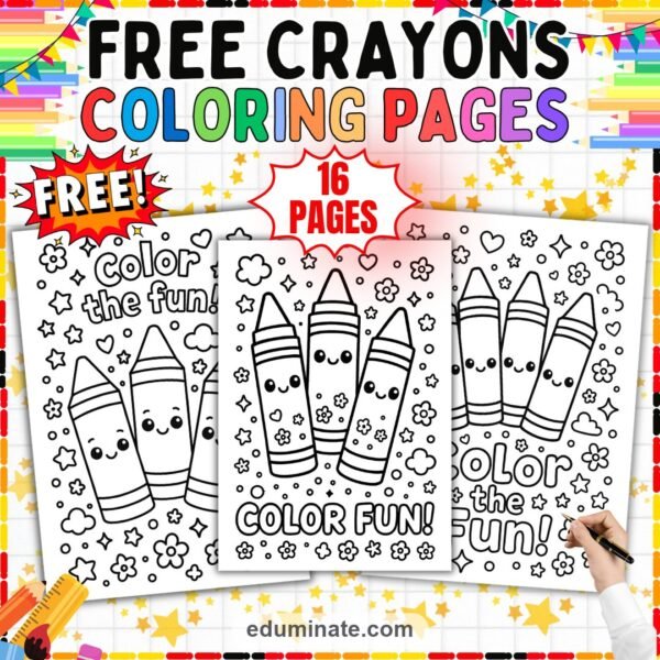 Free Crayons Coloring Pages | School Supply Art Activities for Classrooms — resource cover