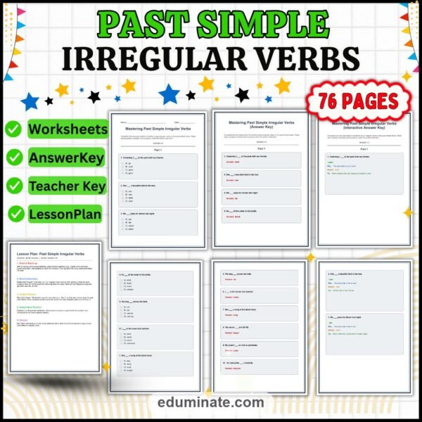 Past Simple Irregular Verbs Worksheets | Fill In Activity | Grammar Practice Set — resource cover