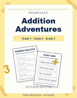 Addition Adventures Math Worksheets — resource cover