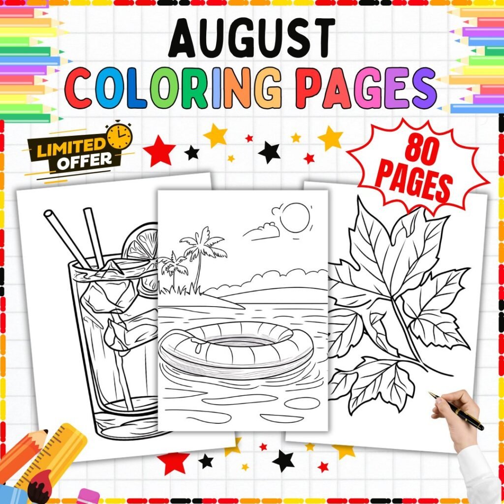 August Coloring Pages (80 Printable Summer Coloring Sheets)