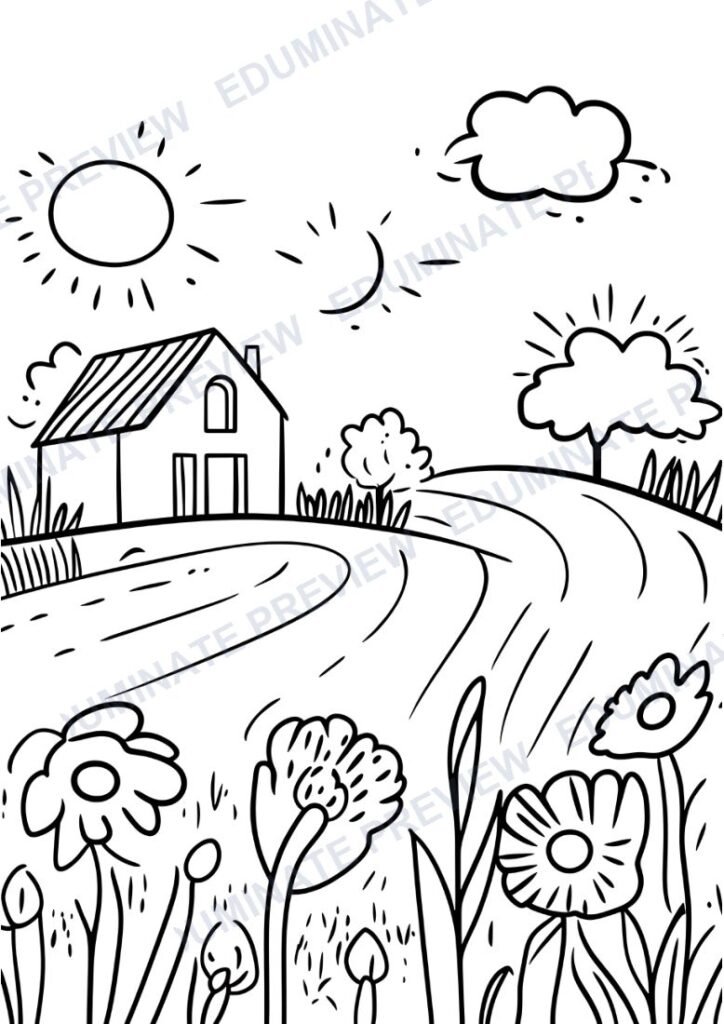 August Coloring Pages (80 Printable Summer Coloring Sheets) preview page