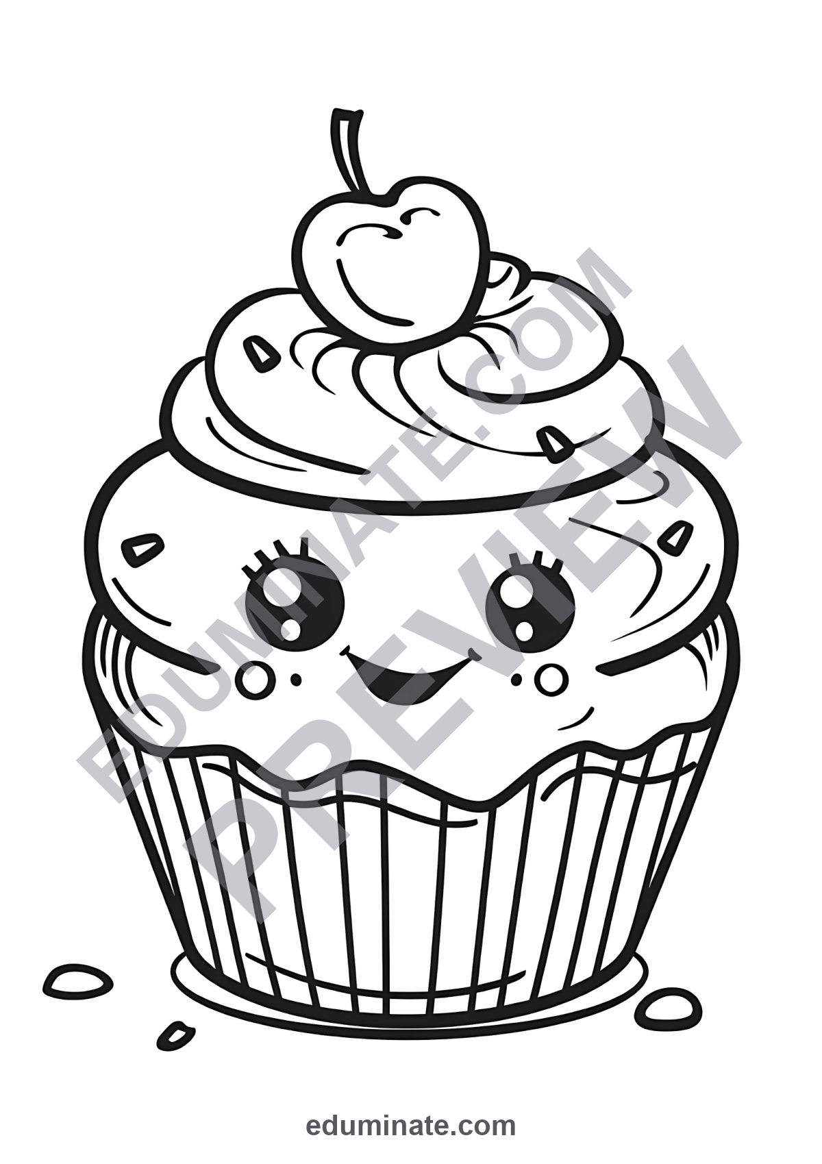 Preview sheet 1 of Cupcake Coloring Pages | Sweet Treats Art Activities for Young Classrooms