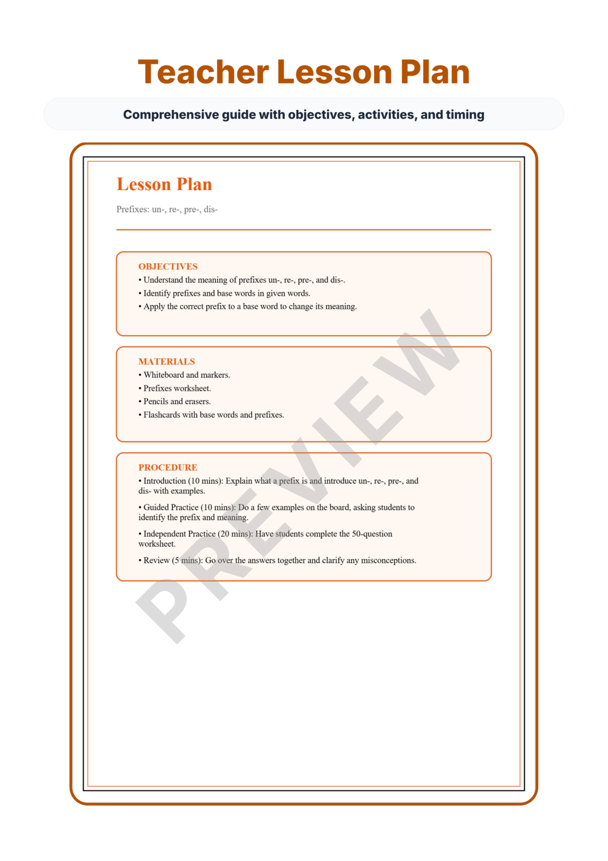 Preview sheet 2 of Prefixes Un Re Pre Dis Worksheet Packet – Word Study & Root Word Practice