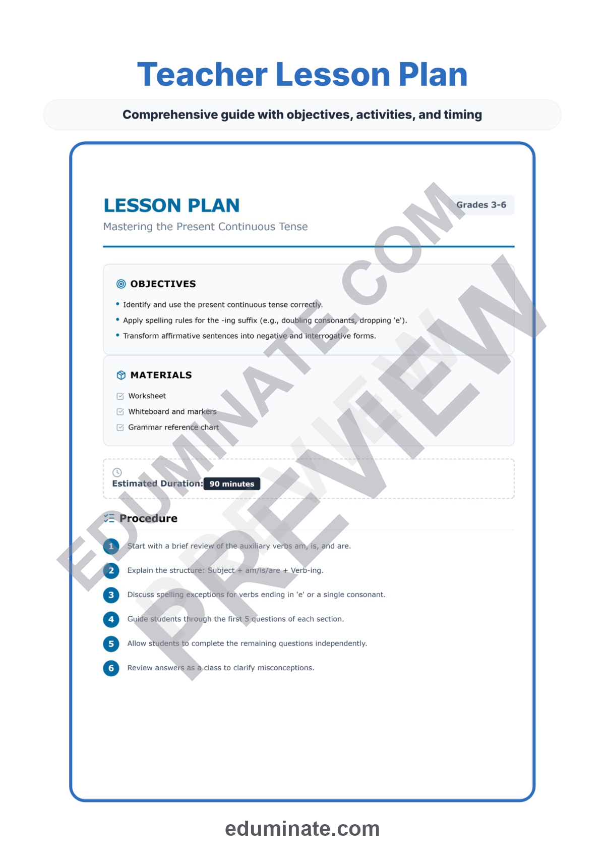 Preview sheet 2 of Present Continuous Tense Practice | Grammar Worksheets | Verb Tense Activities