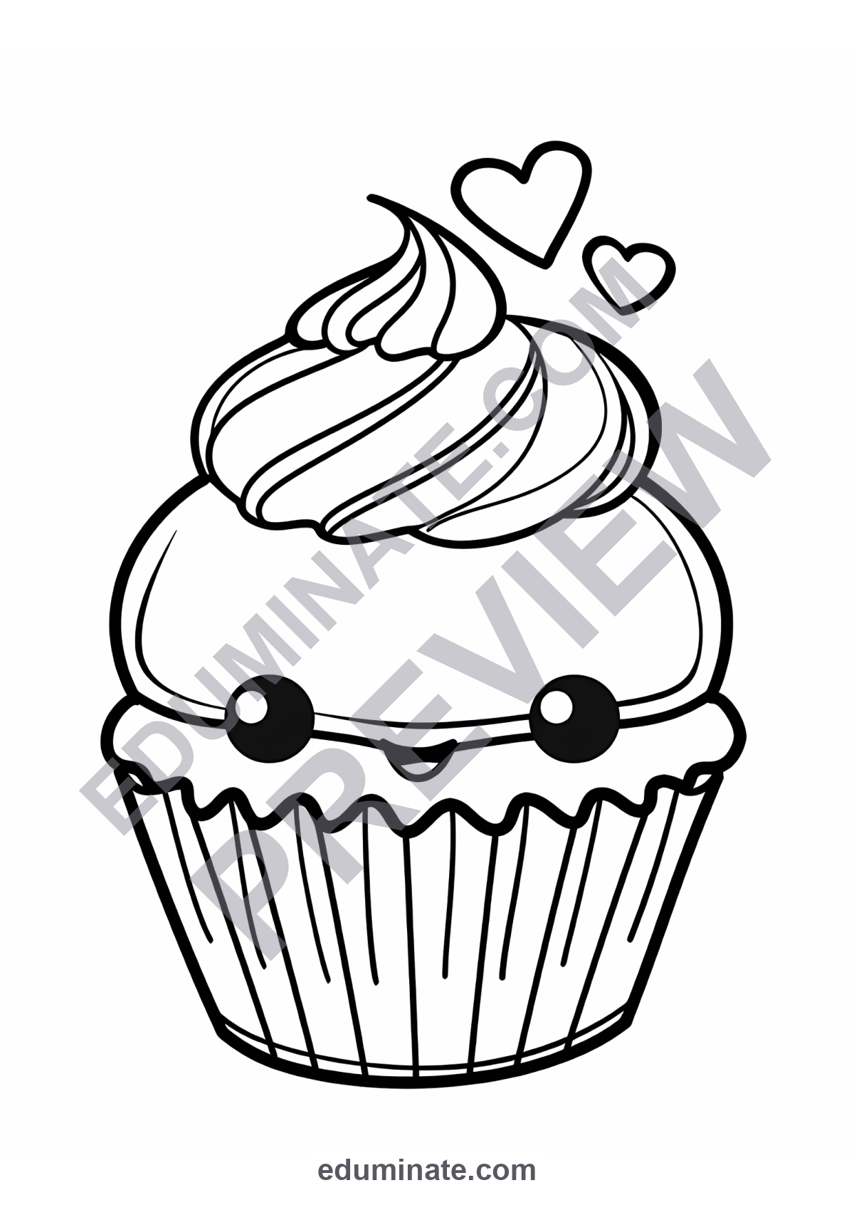 Preview sheet 2 of Cupcake Coloring Pages | Sweet Treats Art Activities for Young Classrooms