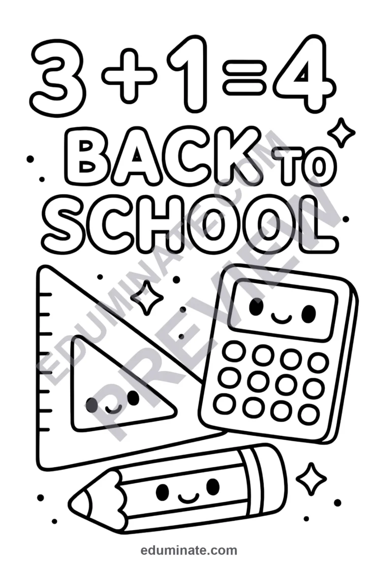 Math Back to School Coloring Pages: 30 Pages Ready Pack