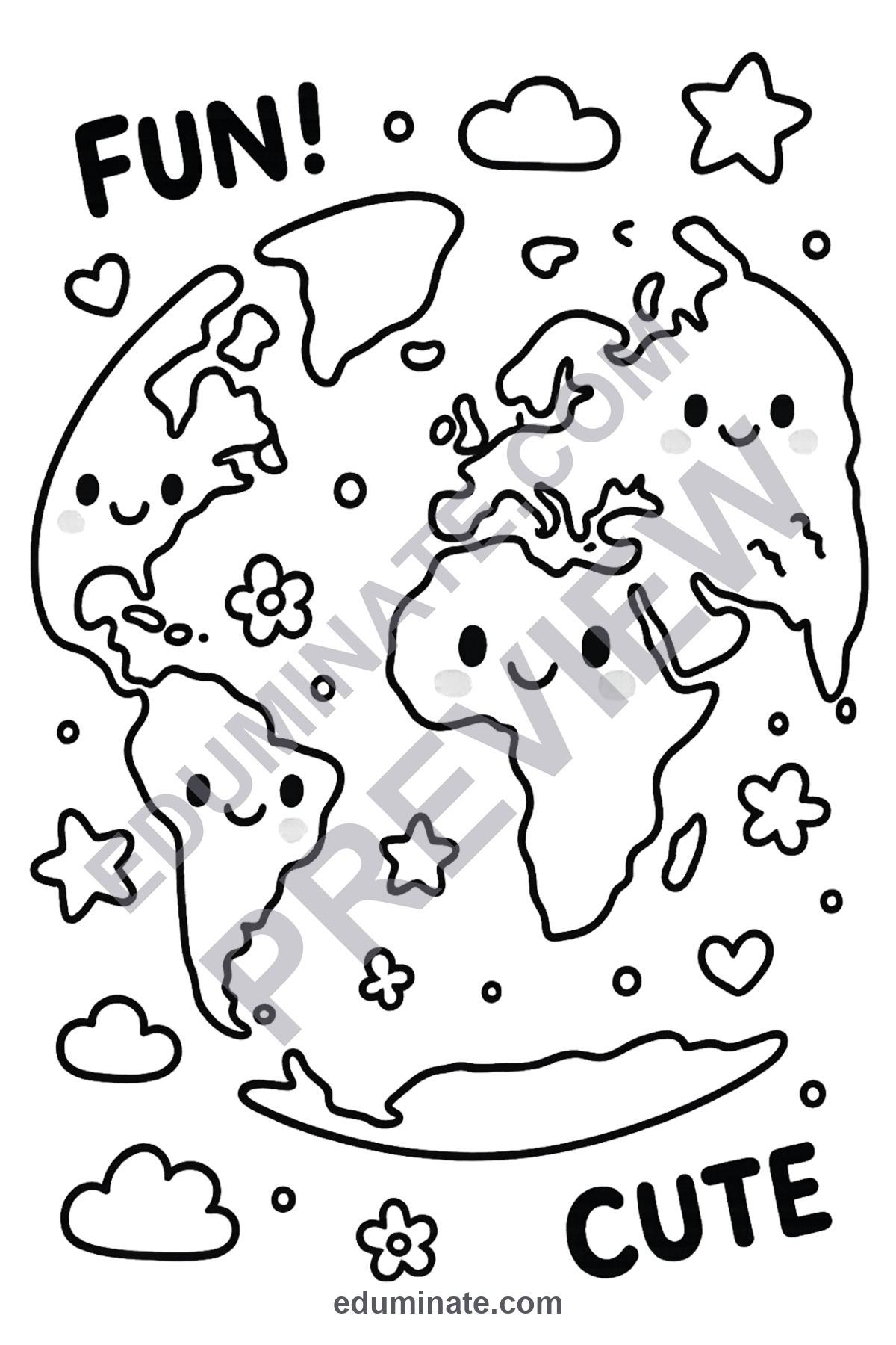 Preview sheet 3 of Continents Coloring Pages | World Map Geography Activity for Social Studies