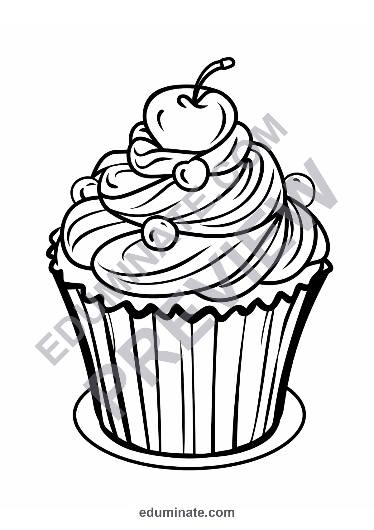 Preview sheet 3 of Cupcake Coloring Pages | Sweet Treats Art Activities for Young Classrooms