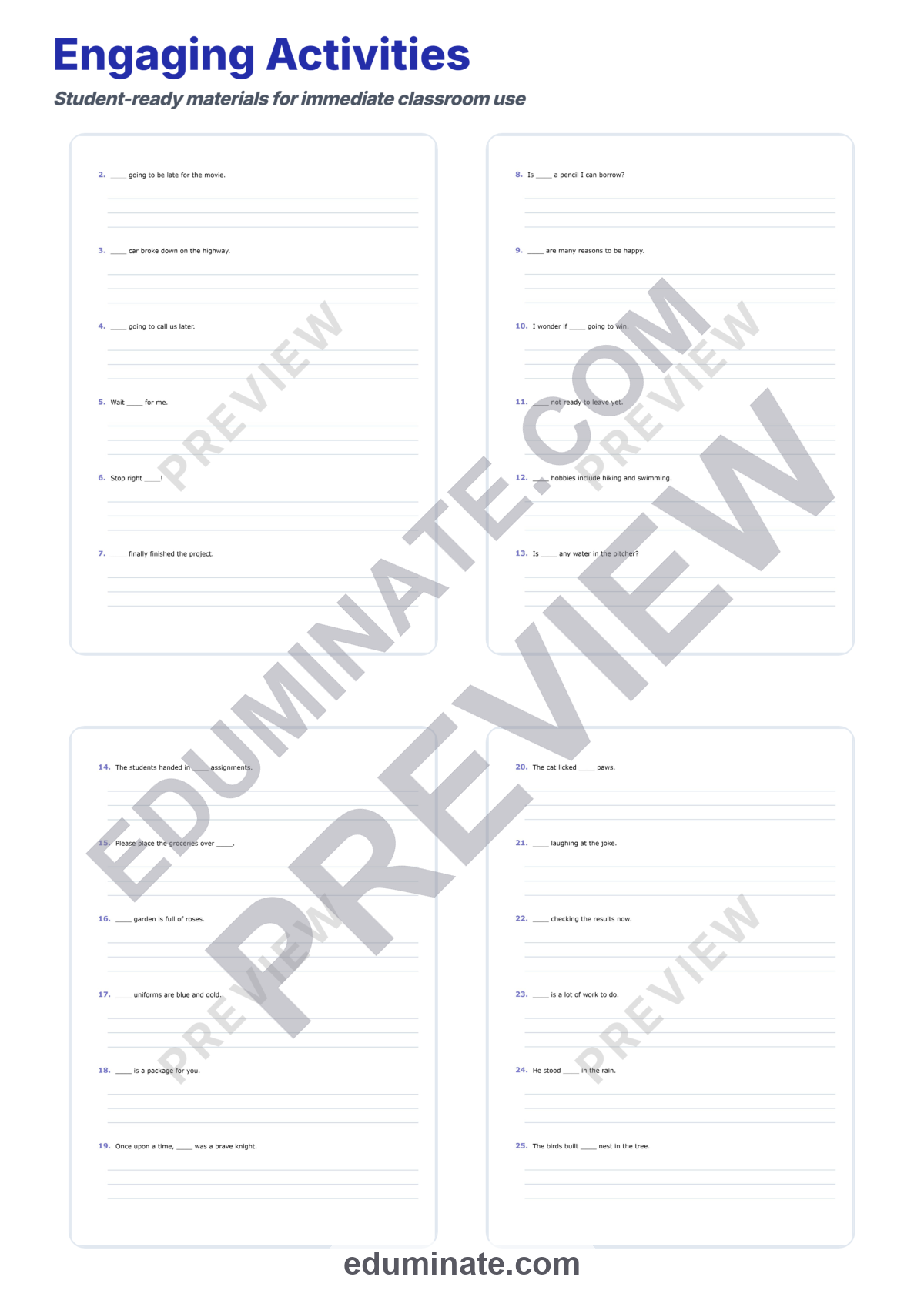 Preview sheet 4 of There, Their, They’re Worksheets | Homophones Practice | Grammar Activity Set