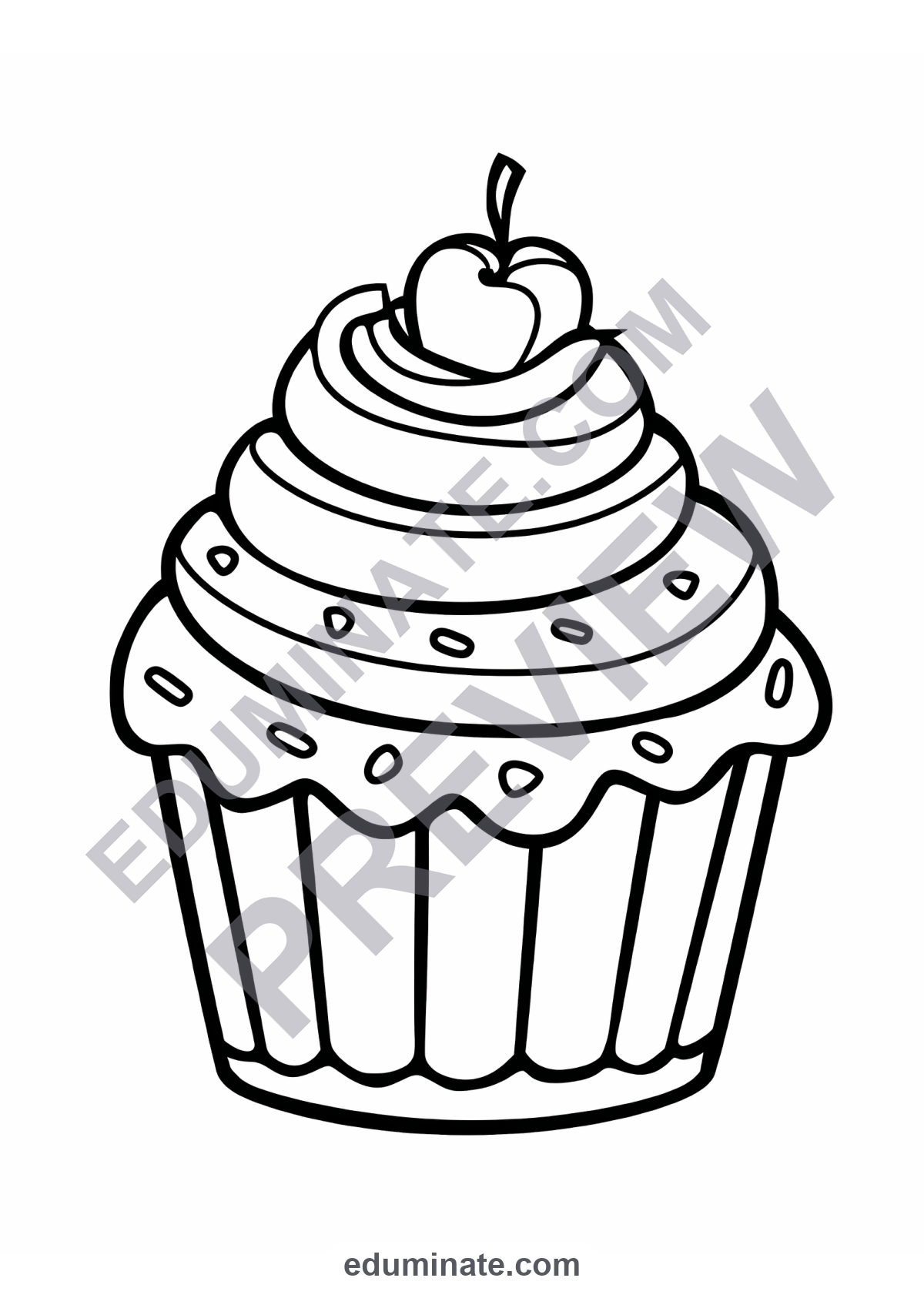 Preview sheet 4 of Cupcake Coloring Pages | Sweet Treats Art Activities for Young Classrooms