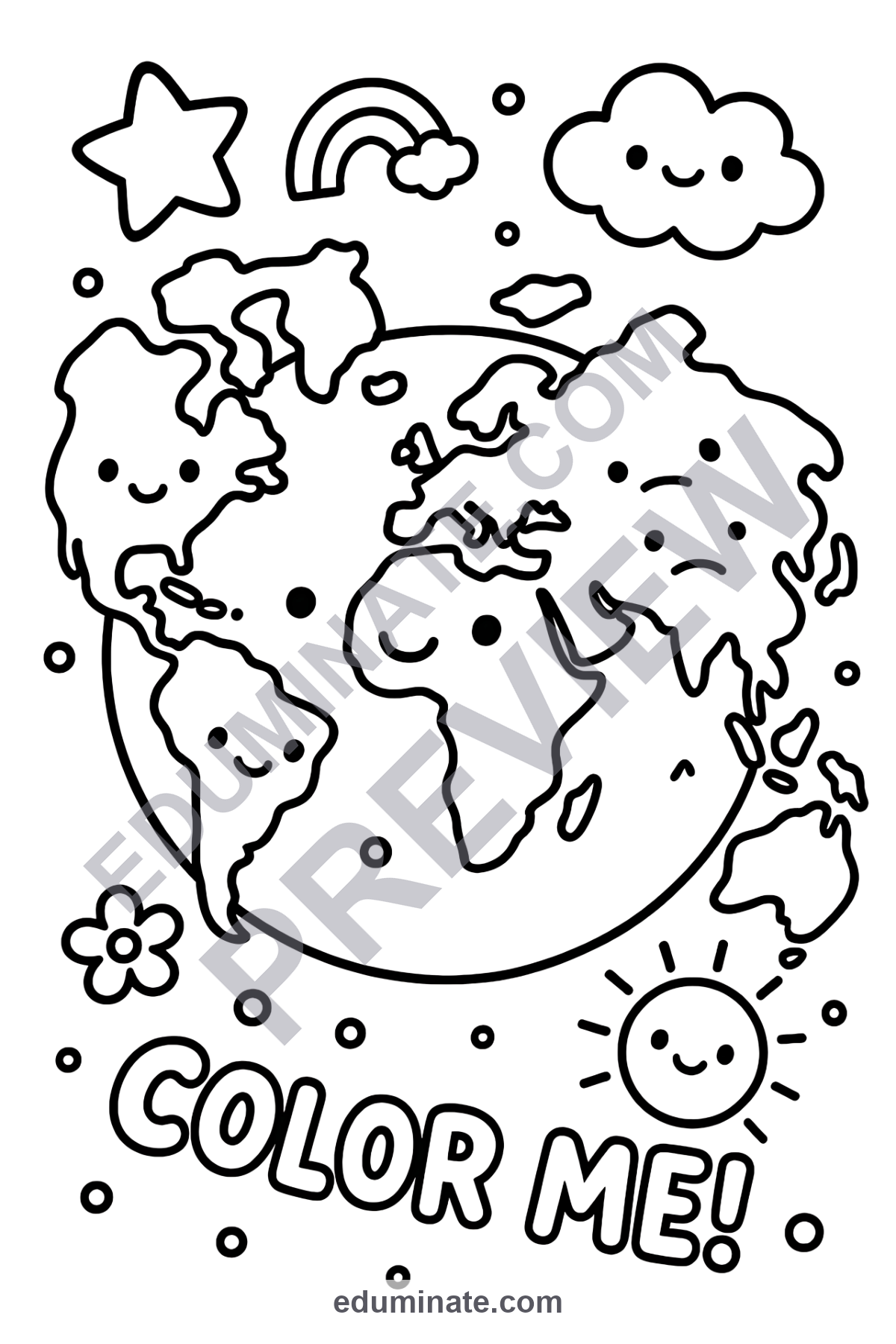 Preview sheet 5 of Continents Coloring Pages | World Map Geography Activity for Social Studies