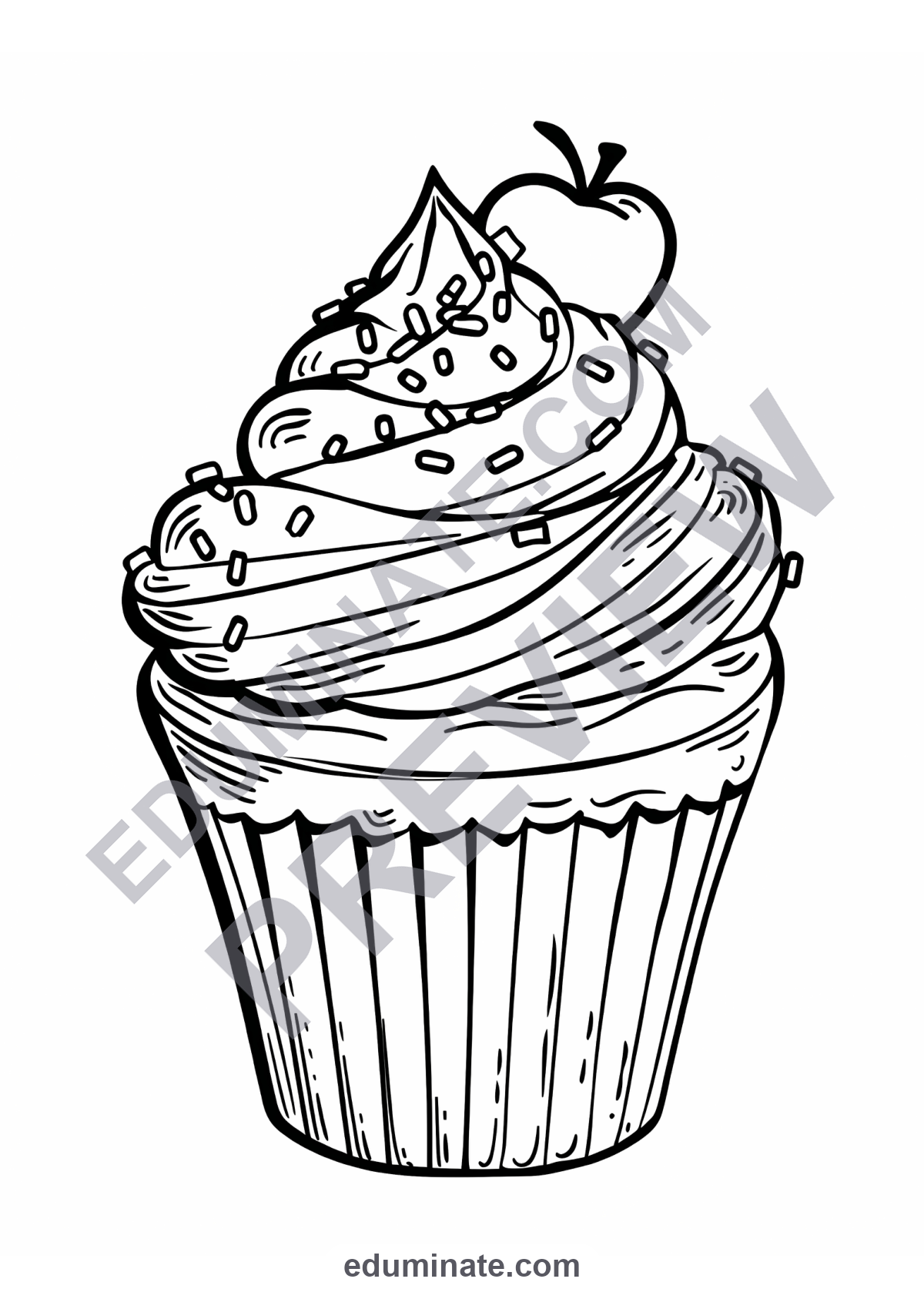 Preview sheet 5 of Cupcake Coloring Pages | Sweet Treats Art Activities for Young Classrooms