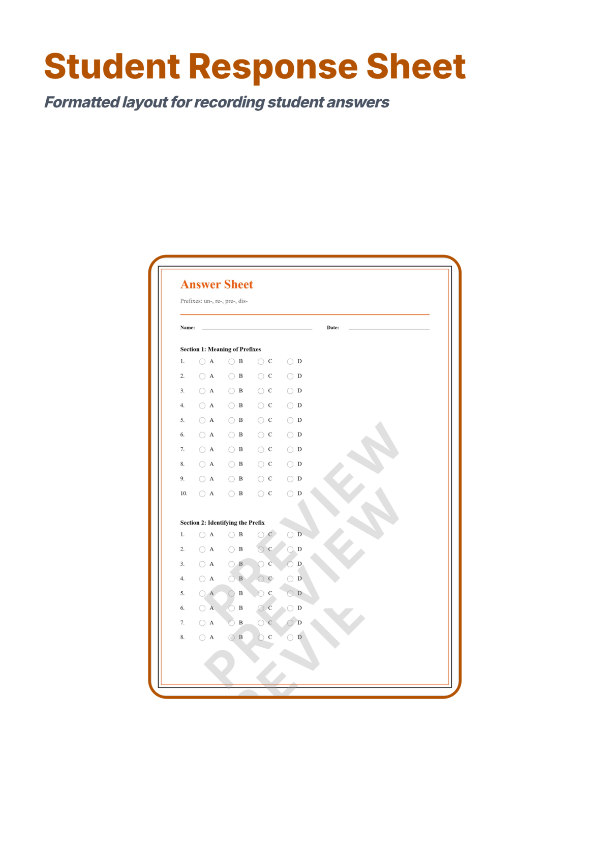 Preview sheet 6 of Prefixes Un Re Pre Dis Worksheet Packet – Word Study & Root Word Practice