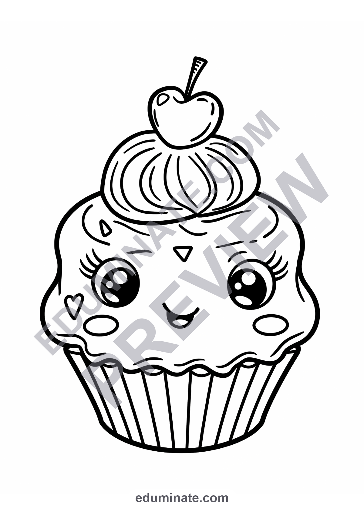 Preview sheet 6 of Cupcake Coloring Pages | Sweet Treats Art Activities for Young Classrooms