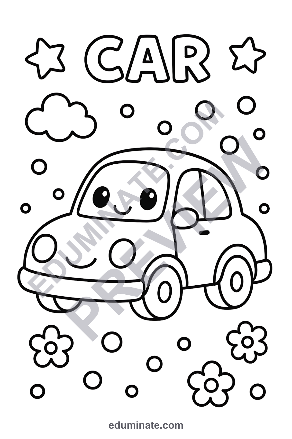 Preview sheet 6 of Printable Car Coloring Pages Cute Vehicle Coloring Sheets for Kids 64 Sheets