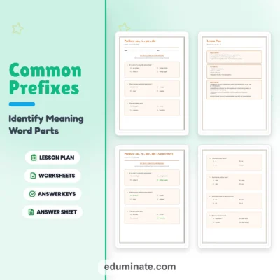 Prefixes Un Re Pre Dis Worksheet Packet - Word Study & Root Word Practice — resource cover