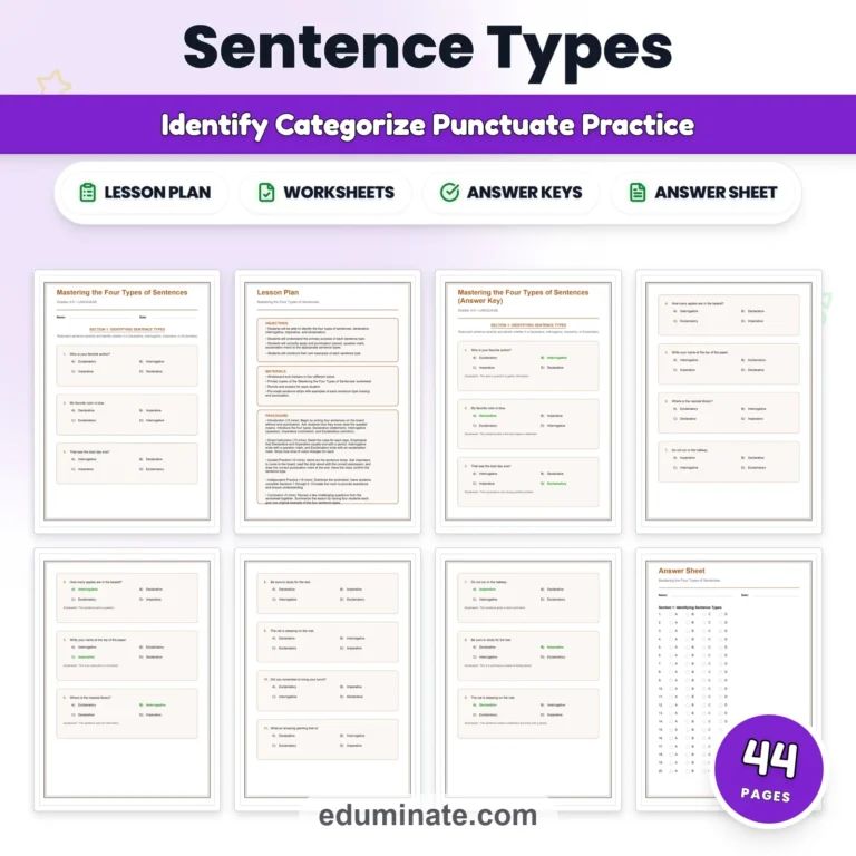 5th Grade Worksheets Bundle | Grammar and Reading Comprehension Packs cover 2