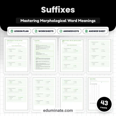 Suffixes Worksheets | -ful -less -ness Meaning Practice with Answer Key — resource cover