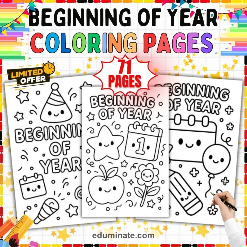 71 Beginning of Year Coloring Pages Back to School Sheets for Kindergarten cover