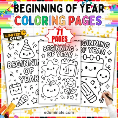 71 Beginning of Year Coloring Pages Back to School Sheets for Kindergarten — resource cover