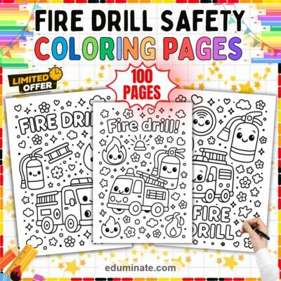 Fire Safety Coloring Pages Fire Drill Activity Sheets for Pre-K and Elementary — resource cover