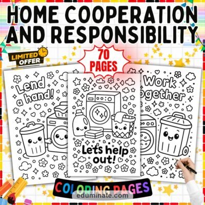 Responsibility Coloring Pages Home Cooperation Activity Sheets Pack for Kids — resource cover