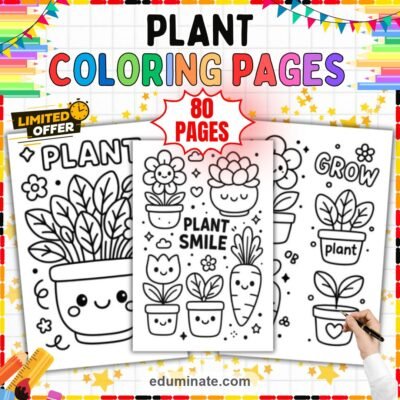 Plant Coloring Pages 80 Cute Potted Botanical Garden Art Activity Worksheets — resource cover