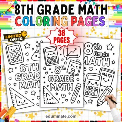 Printable Math Coloring Pages | Calculator and Ruler Art | Middle School Sheets — resource cover