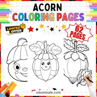 Acorn Coloring Pages | Fall Coloring Pages | Cute Autumn Printables for Kids — resource cover