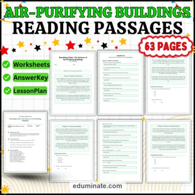 Air Pollution Reading Comprehension - Air Purifying Buildings 10 Passages — resource cover