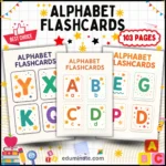 Alphabet Flashcards Printable, 103 Letter Recognition Cards for PreK and K cover