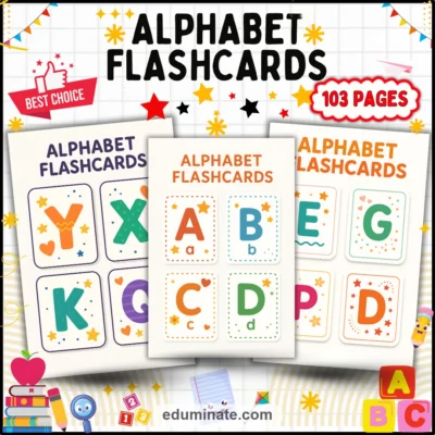 Alphabet Flashcards Printable, 103 Letter Recognition Cards for PreK and K — resource cover
