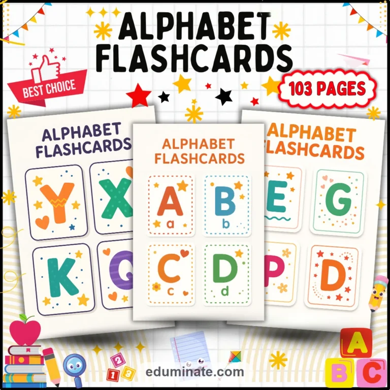 Alphabet Flashcards PDF Bundle | Alphabet, Sight Words and Math Fact Cards cover 1