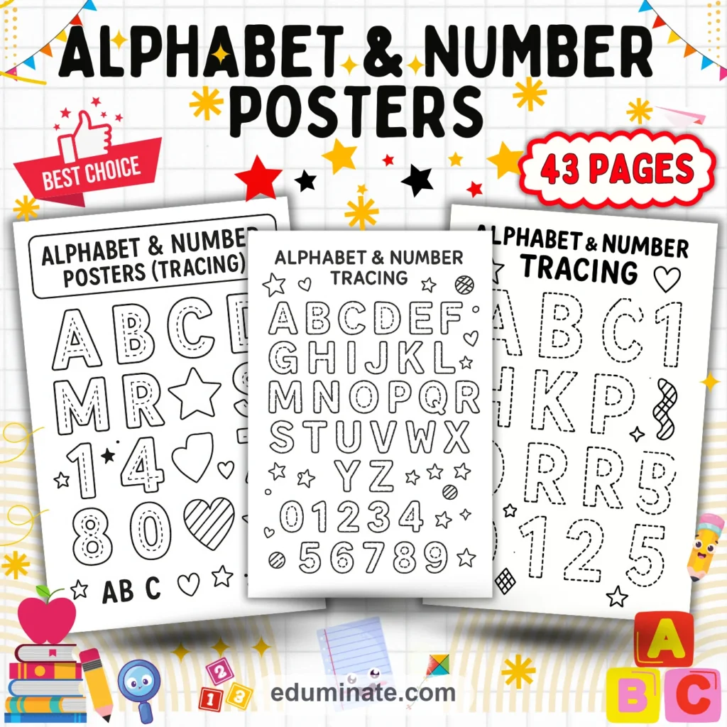Alphabet and Number Posters: 41 Handy Tracing Anchor Charts